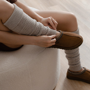 Getry wełniane - jodełka beżowe