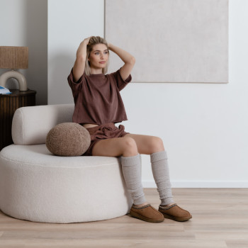 Getry wełniane - jodełka beżowe