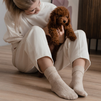 Skarpetki wełniane beżowe