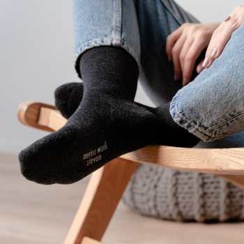 Skarpetki półfrotte merino wool grafitowe