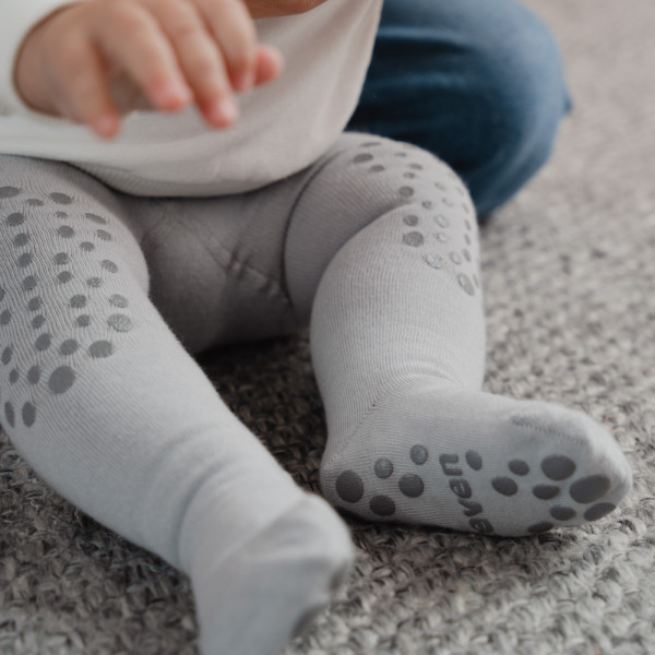 Rajstopki z antypoślizgowe jasnoszare