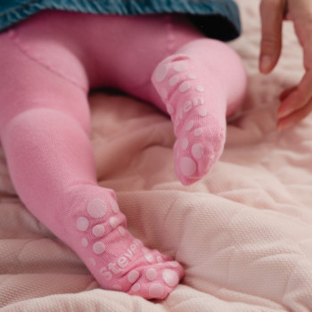 Rajstopki z antypoślizgowe różowe