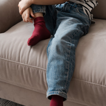 Skarpetki bawełniane bordowe