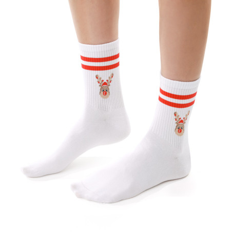 Skarpetki świąteczne dla kobiet w stylu sportowym.