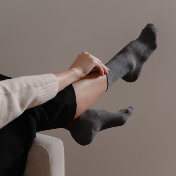 Skarpetki z kaszmirem grafitowe