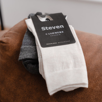 Skarpetki z kaszmirem ecru