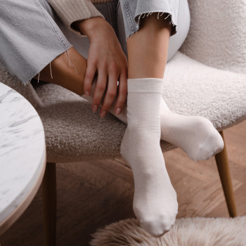 Skarpetki z kaszmirem ecru