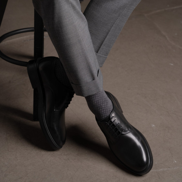 Skarpety żakardowe grafitowe