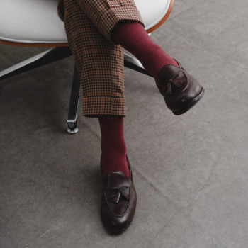 Skarpety z kaszmirem bordowe