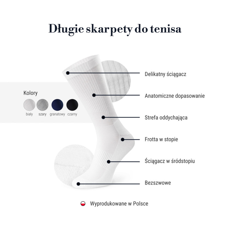 granatowa skarpetka sportowa do tenisa