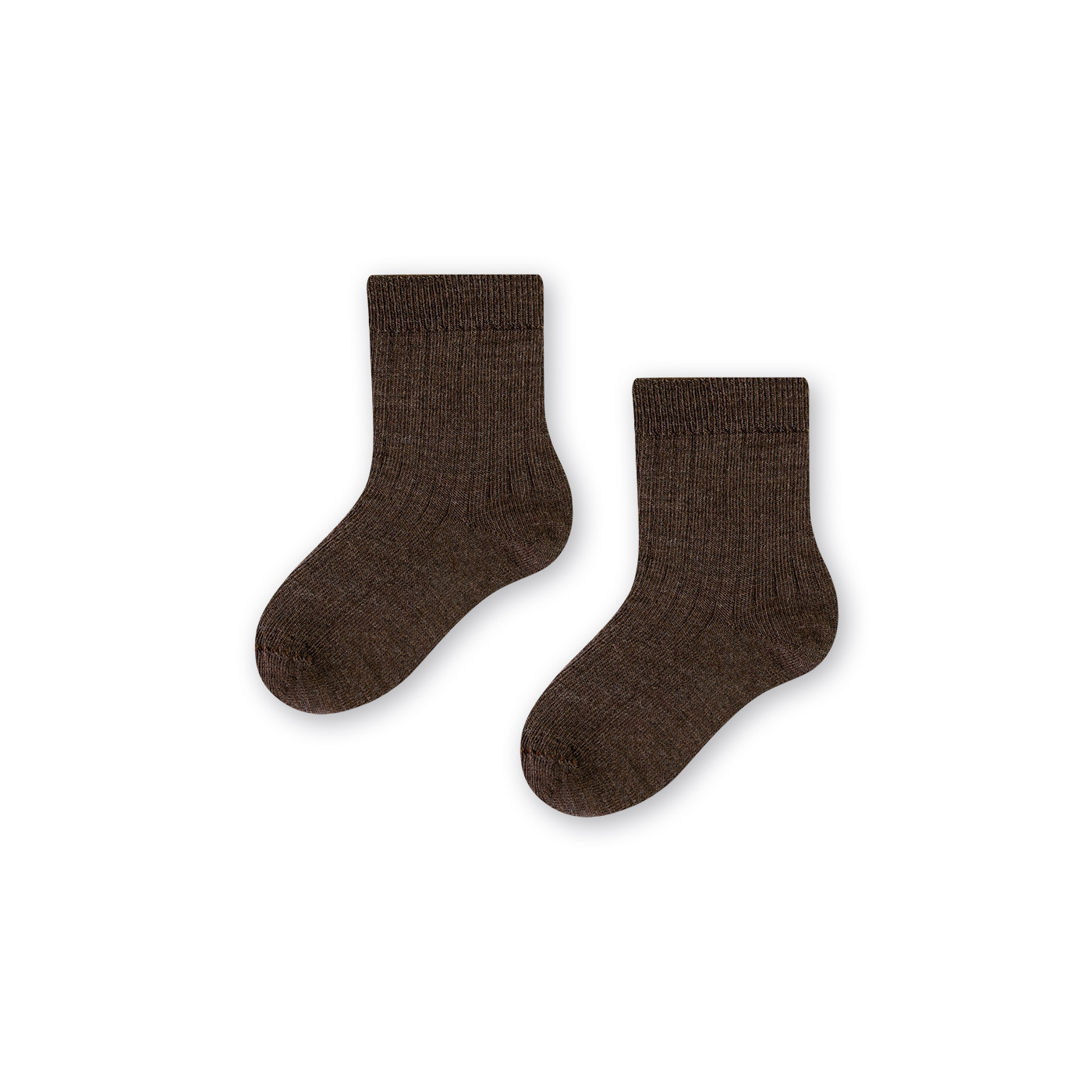Skarpetki merino wool dla małych dzieci bezuciskowe i bezszwowe w modnym kolorze brązowym
