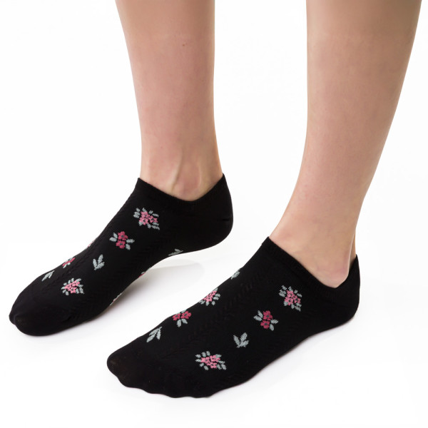 Stopki czarne w kwiaty