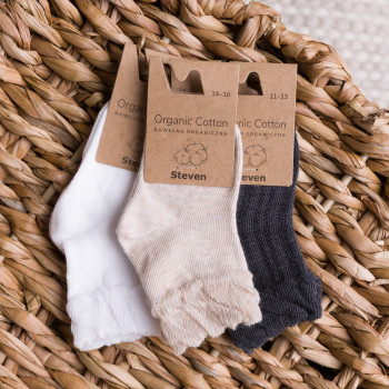 Skarpetki z bawełny organicznej z falbanką białe