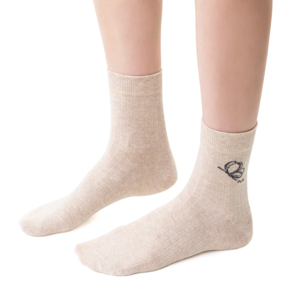 Skarpetki z delikatnym wzorem melanż beż