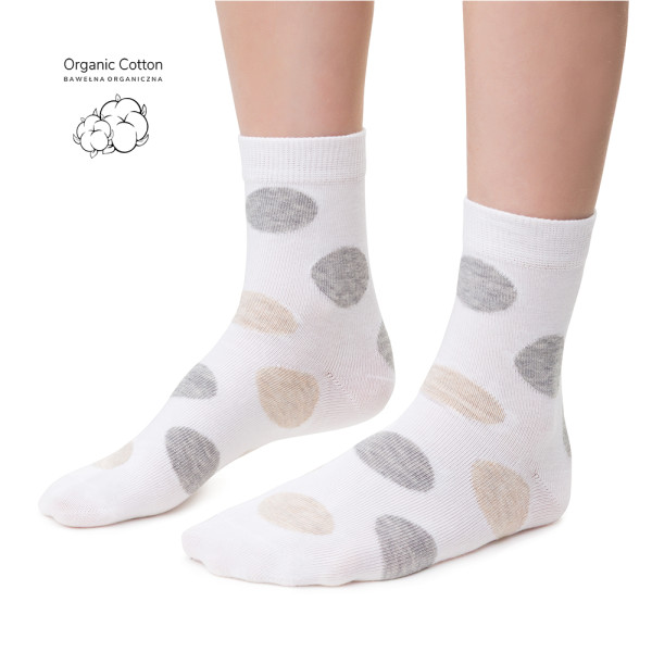Skarpetki z bawełny organicznej w kropki białe