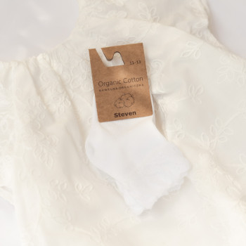 Skarpetki z bawełny organicznej z falbanką białe