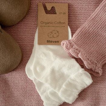 Skarpetki z bawełny organicznej z falbanką złamana biel