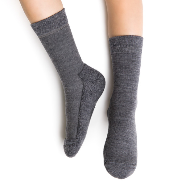 Skarpetki półfrotte z wełny merynosów szare