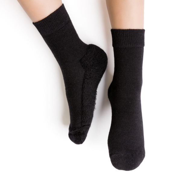 Skarpetki półfrotte z wełny merynosów czarne