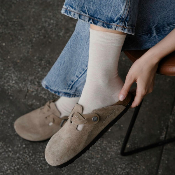 Skarpetki z kaszmirem ecru