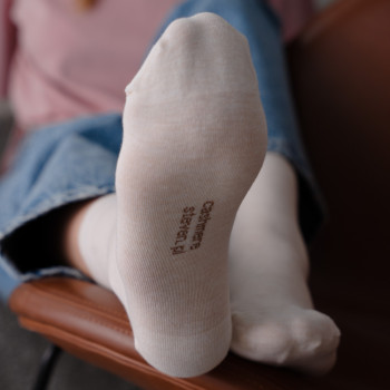 Skarpetki z kaszmirem jasnobeżowe