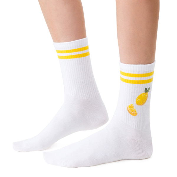 Skarpetki z cytryną białe