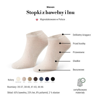 Stopki z lnu i bawełny melanż brąz