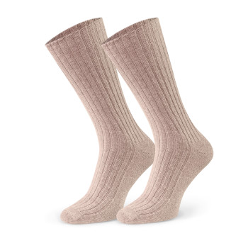 Skarpety z wełny jagnięcej melanż beż