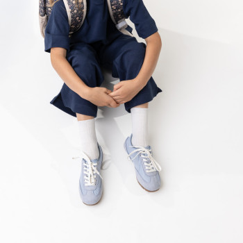 Skarpetki w prążki z bawełny organicznej złamana biel