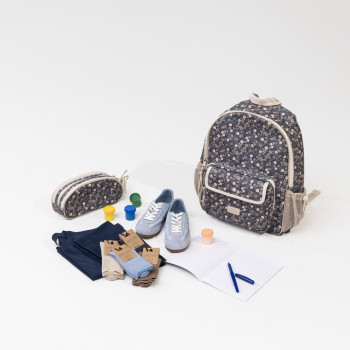 Skarpetki w prążki z bawełny organicznej melanż beżowe