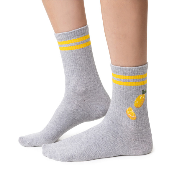 Skarpetki z cytryną szare