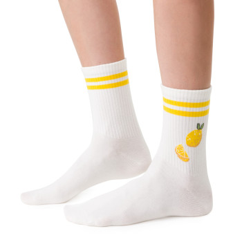 Skarpetki z cytryną ecru