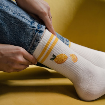 Skarpetki z cytryną ecru