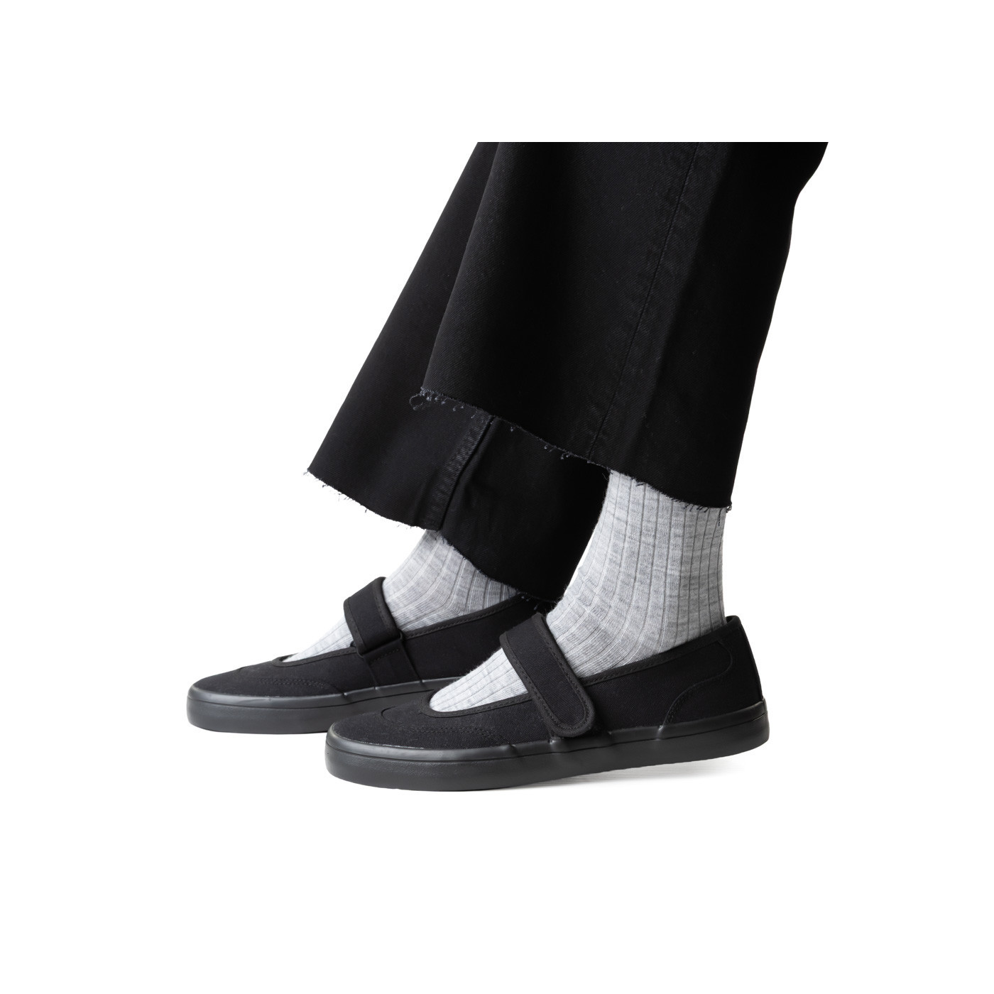 Skarpetki MERINO WOOL z wełny merynosów w prążki dla kobiet SZARE
