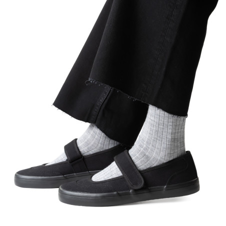 Skarpetki MERINO WOOL z wełny merynosów w prążki dla kobiet SZARE