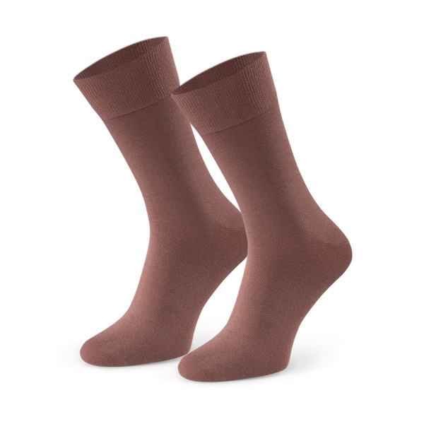 Skarpetki bawełniane z delikatnym ściągaczem kawowe