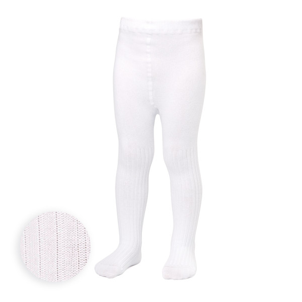 Bawełniane rajstopki w prążki białe