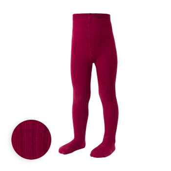 Bawełniane rajstopki w prążki bordowe