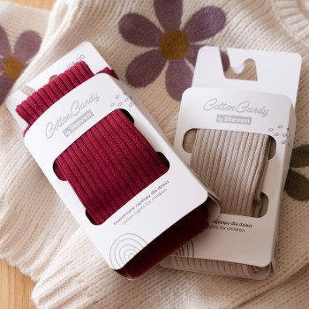 Bawełniane rajstopki w prążki bordowe