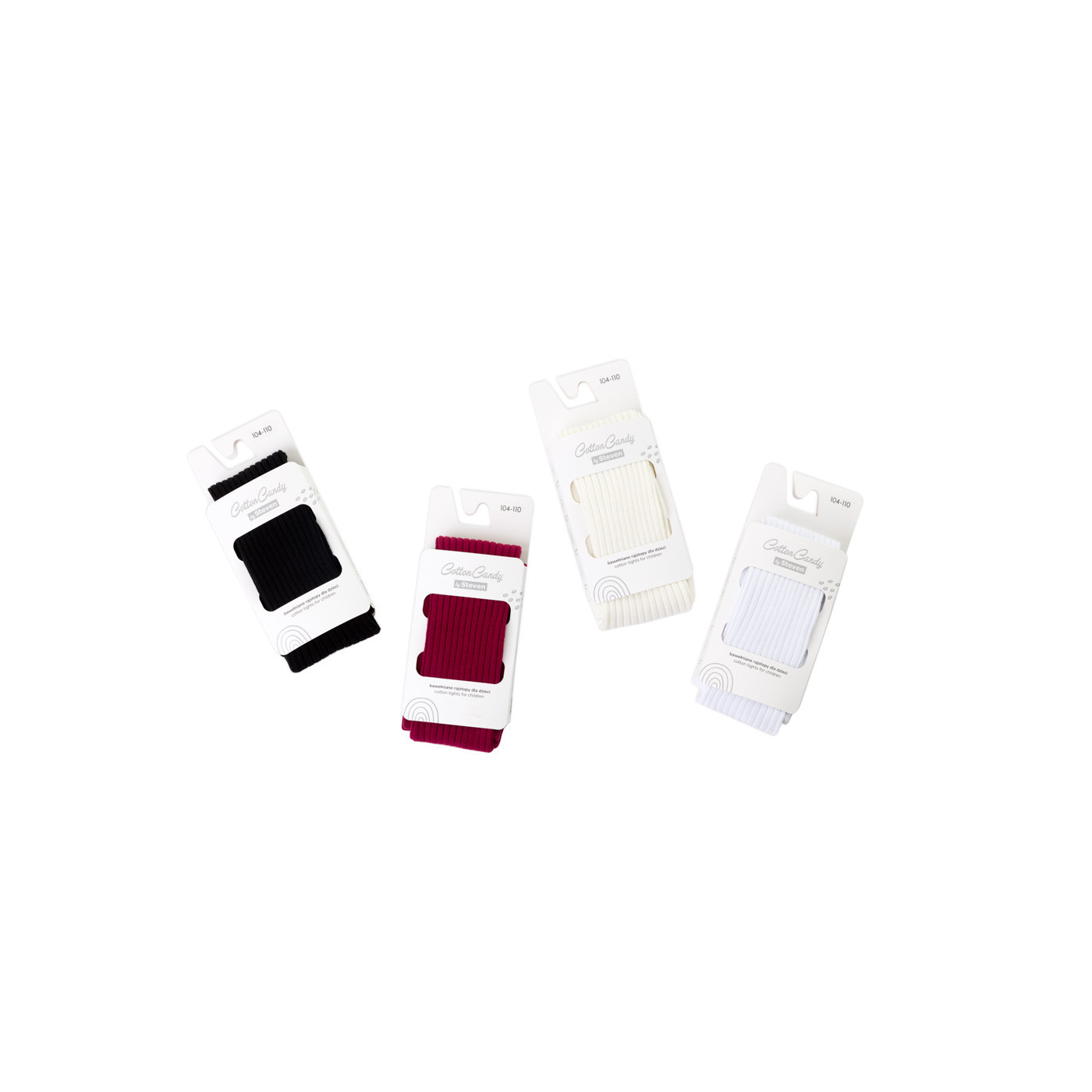 Dziecięce rajstopki bawełniane w prążki - Wygoda i Styl - kolor biały