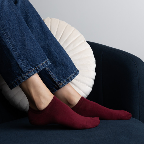 Stopki z wełny merynosów bordowe