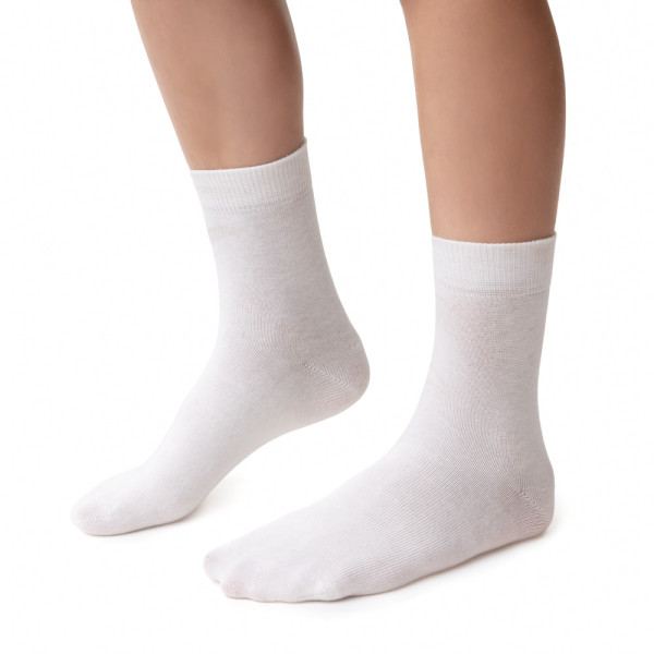 Skarpetki bawełniane gładkie złamana biel