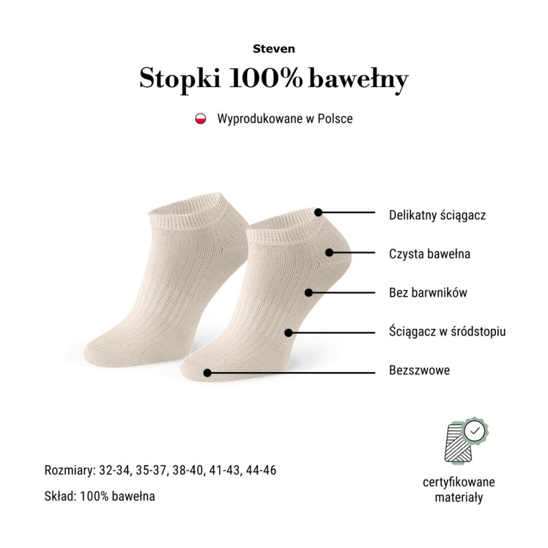 Stopki 100% bawełna naturalna bez barwników hipoalergiczna