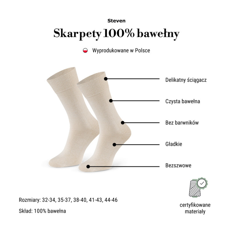 Skarpety z naturalnej bawełny bez barwników hipoalergiczne.