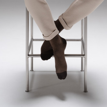 Skarpety żakardowe brązowe