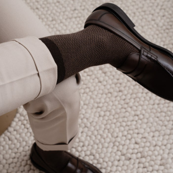 Skarpety żakardowe brązowe