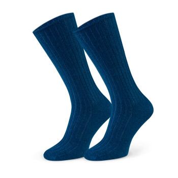 Skarpetki z wełny jagnięcej w prążki jeans