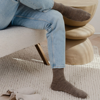 Skarpety z wełną alpaki beżowe