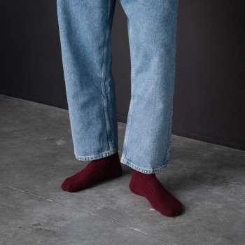 Skarpety z wełny jagnięcej bordowe