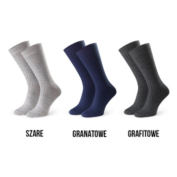 Zestaw skarpet z wełny merynosów 3-pak